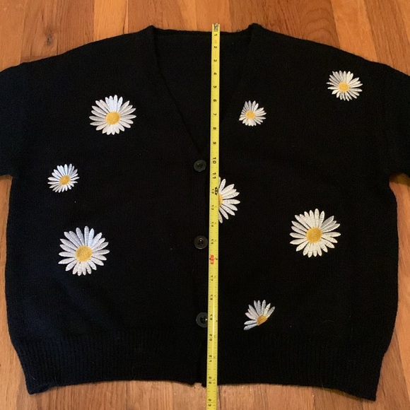 Daisy Sweater Jacket - V-Neck Button Down Sweater - Picture 7 of 9